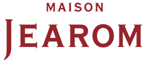 Logo typographique Maison Jearom sur fond noir